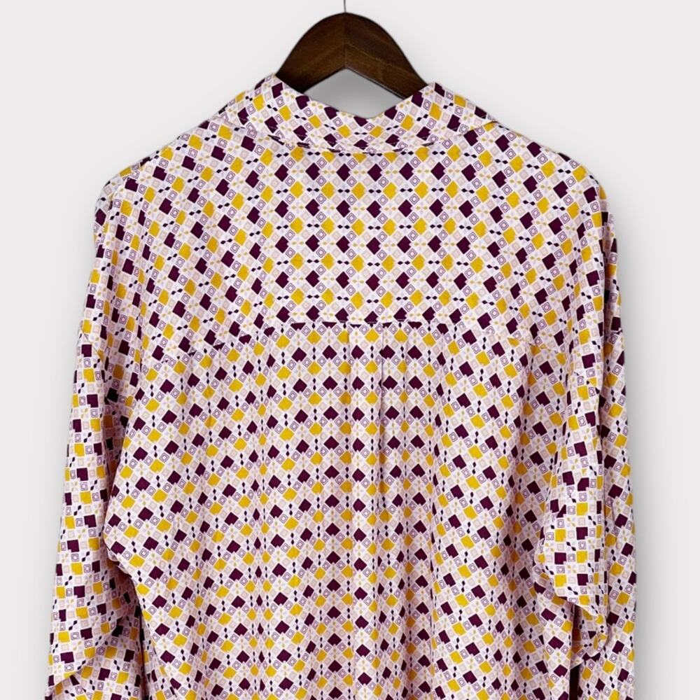 Charlie Holiday Maple Geometric Print Button Front Long Sleeve Oversized Shirt - Picture 10 of 15